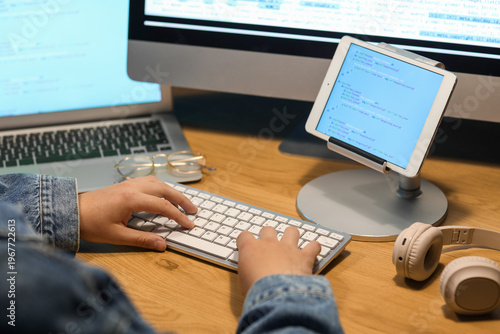 Male programmer working at ...