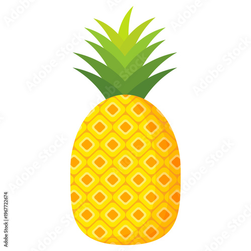 Fresh pineapple fruit illustration, summer pineapple fruit theme. Summer design for holiday promotion and printed on clothing.	