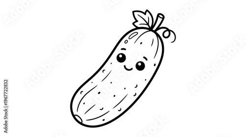 Cucumber with a Smiling Face.