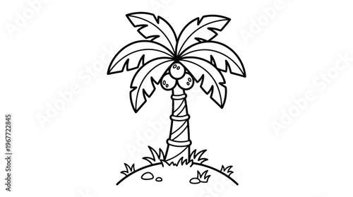 Palm tree standing alone outdoors.