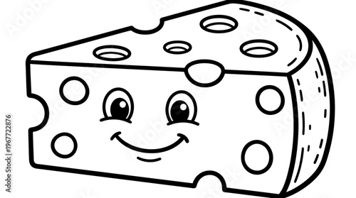 Smiling Cheese Wedge with Cartoon Eyes.