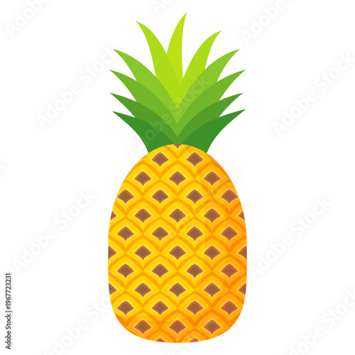 Fresh pineapple fruit illustration, summer pineapple fruit theme. Summer design for holiday promotion and printed on clothing.	