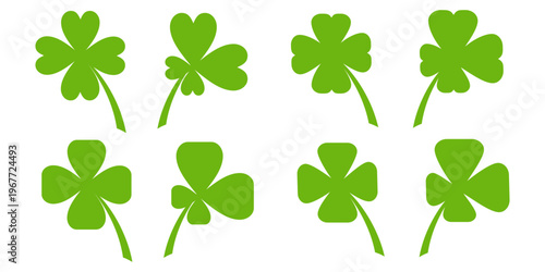 Clover leaf illustration in flat style. Clover leaf vector design symbolizes trust, hope, love, and good luck.