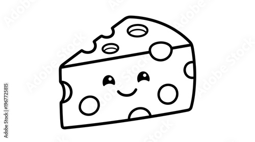 Smiling cheese wedge with face.