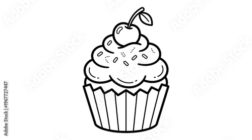 A delicious sweet cupcake dessert treat.