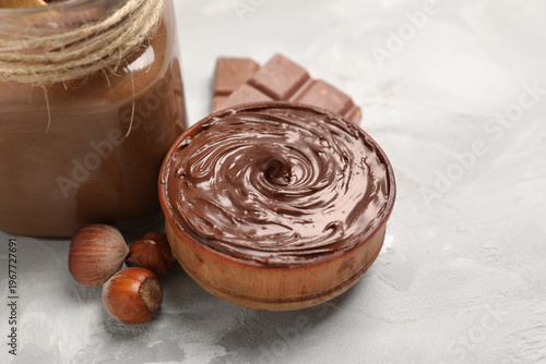 Bowl of tasty chocolate spr...