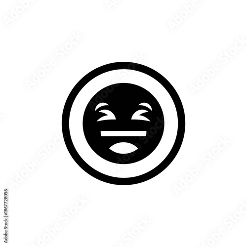 A black and white illustration of a face with a neutral expression