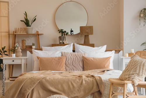 Stylish interior of bedroom...