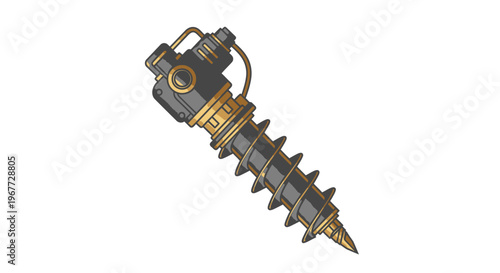 Industrial Drilling Tool with Spiral Bit for Groundwork and Construction