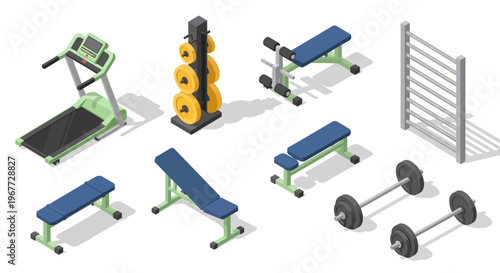 Isometric Gym Equipment Set for Fitness and Workout.