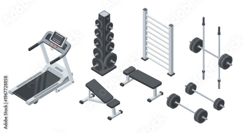 Isometric Gym Equipment Set for Fitness and Workout.