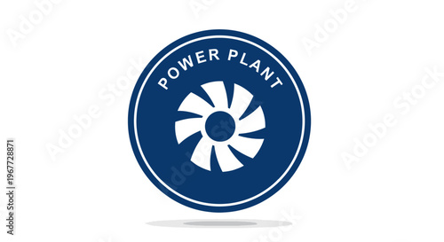 Industrial Energy Facility Icon - Turbine Power Generation Symbol