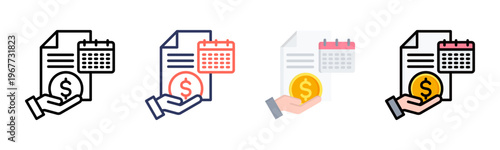 Pay Day icon set multiple style collection