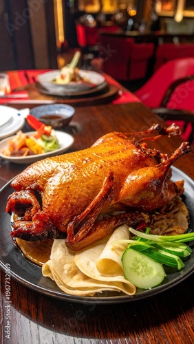 Wallpaper Mural Whole Roasted Duck with Pancakes and Vegetables. Torontodigital.ca