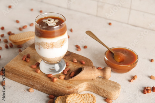 Glass with delicious peanut...