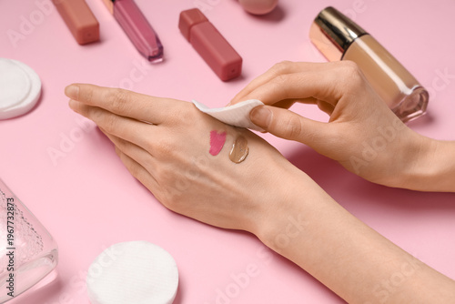 Female hands with cotton pa...