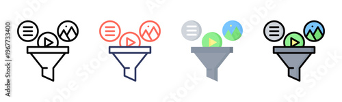 Content Curation icon sheet multiple style collection