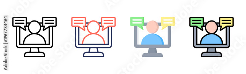 Webinar icon sheet multiple style collection