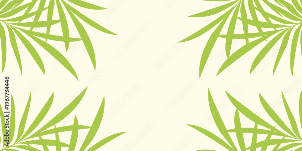 Fototapeta premium Leaves background with summer fun design concept, abstract illustration with exotic jungle leaves, colorful design, summer background, tropical leaves.Tropical leaf background, palm leaves.