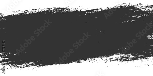 An abstract black grunge background featuring a messy ink splash texture and paint splatter design with a dirty spray border element for a grungy vector art illustration pattern