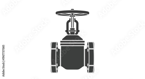 Industrial Gate Valve Control System Isolated Vector Illustration