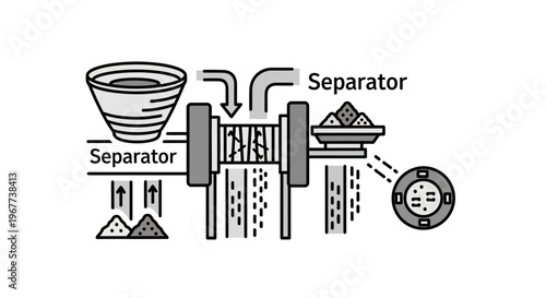Industrial Recycling Machine Process Diagram.