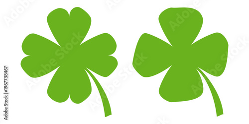 Clover leaf illustration in flat style. Clover leaf vector design symbolizes trust, hope, love, and good luck.