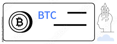 Bitcoin concept. Bitcoin symbol with innovation and financial growth elements. Bitcoin impacts digital currency markets and transforms financial sectors. For fintech, crypto trading, investment