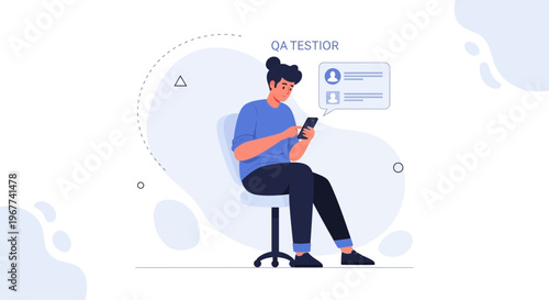 QA Tester Using Smartphone for Communication and Testing