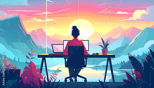Remote Work Lifestyle with Scenic Views
