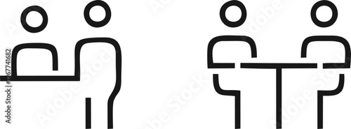 Reception and Meeting Minimalist Line Icon Set