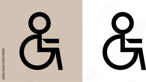 Disabled Person Access Wheelchair Line Icon Vector