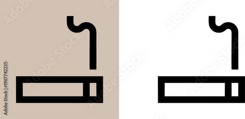 Smoking Area Cigarette Line Icon Vector Illustration