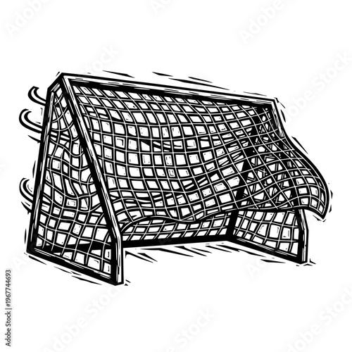 Vector Pinocut Football goal isolated on white background.
