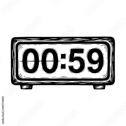 Vector Pinocut The clock ticking down the seconds on white.