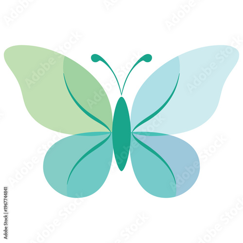 A decorative butterfly vector illustration featuring intricate wing patterns and floral nature elements isolated on a white background for spring beauty and summer garden design