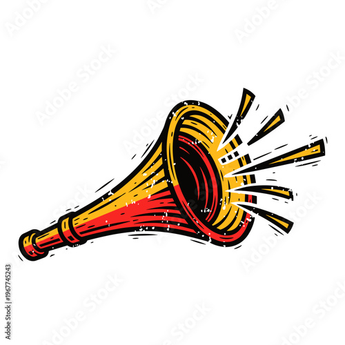 Vector Pinocut An illustrated fanfare horn announcing a grand announcement 