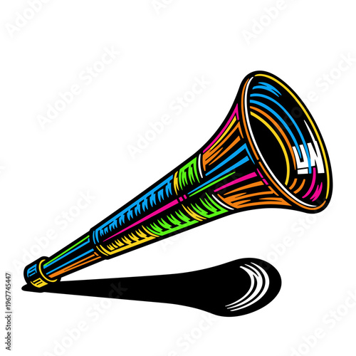 Vector Pinocut A colorful vuvuzela horn isolated on a background.