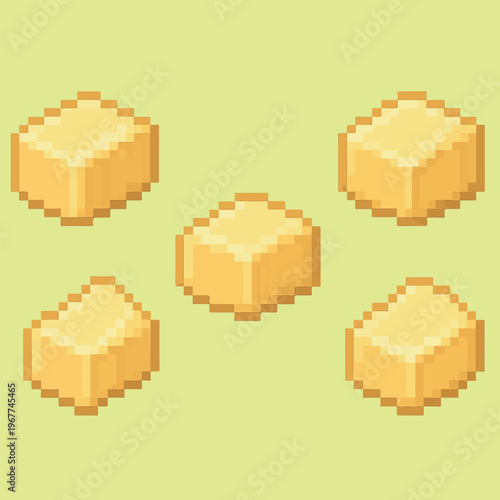 butter pixel art, eps 10 illustration