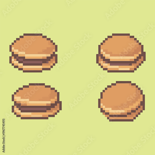 dorayaki pixel art, eps 10 illustration