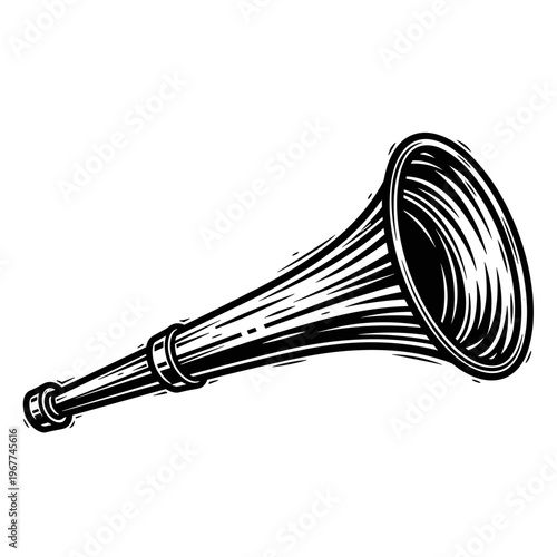 Vector Pinocut An illustration of a classic brass bugle.