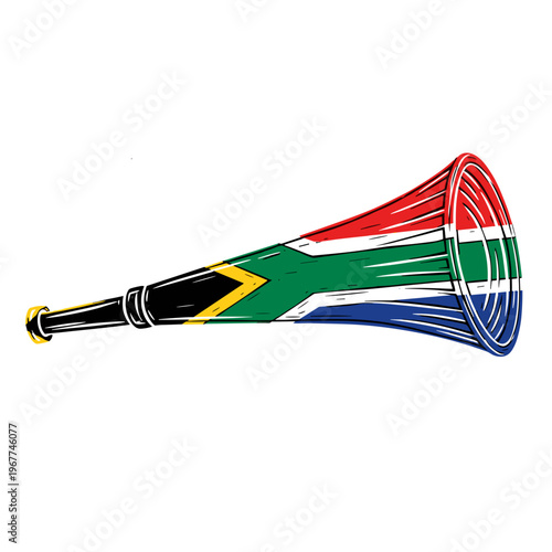 Vector Pinocut A South African Vuvuzela Horn with vibrant colors 
