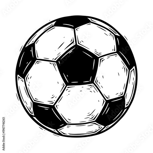 Vector Pinocut A detailed drawing of a soccer ball.
