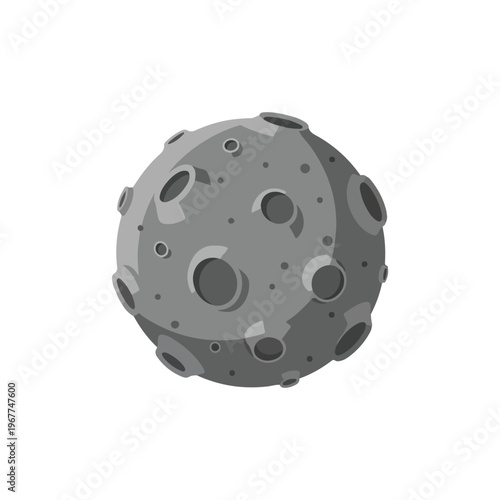 Planet Moon with Craters Illustration