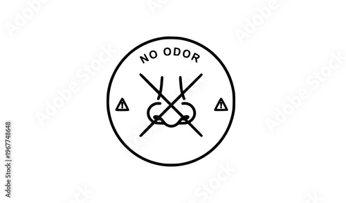 A minimalist vector graphic icon indicating no odor symbol