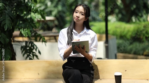 Ambitious businesswoman working on laptop in modern office, collaborating with diverse team, brainstorming ideas, planning strategy, and driving innovation and career success.
