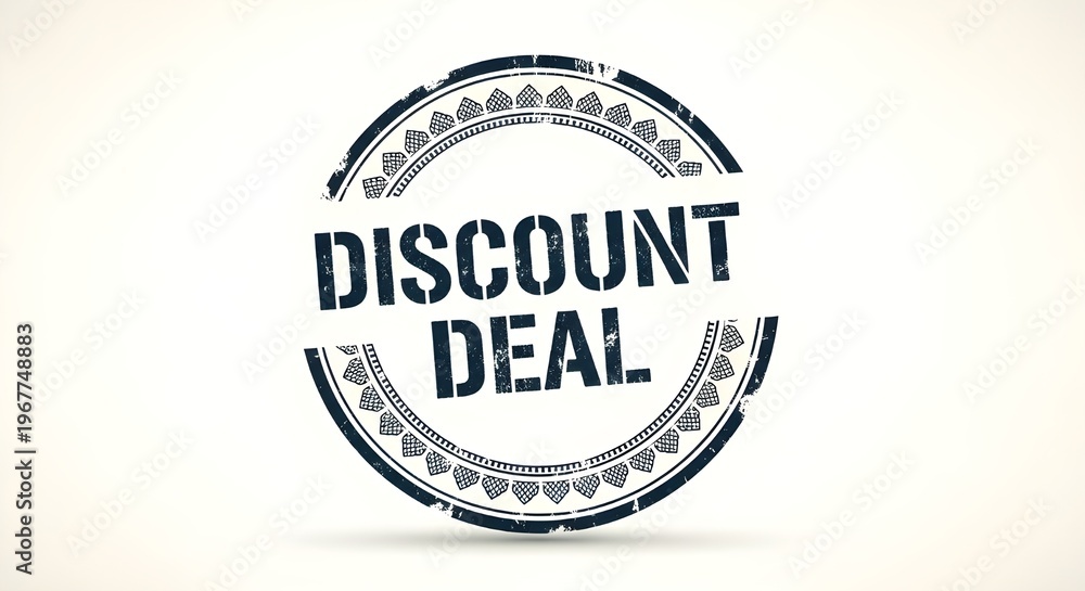 Obraz premium Grunge Distressed Circular Ink Stamp 'DISCOUNT DEAL' Vector Isolated