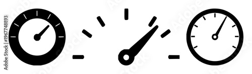 Credit score meter gauge icon set with solid black lines on white background featuring finance, banking, credit rating with vector and illustration