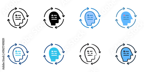 Immersive experience icons set multiple style collection. Editable stroke 
