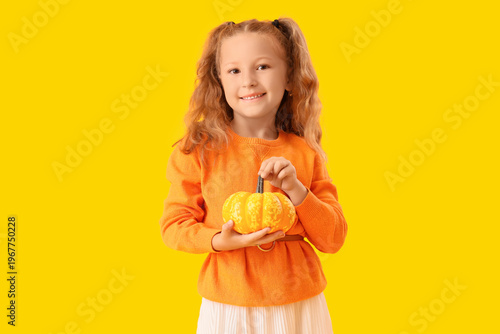 Cute little happy girl in a...